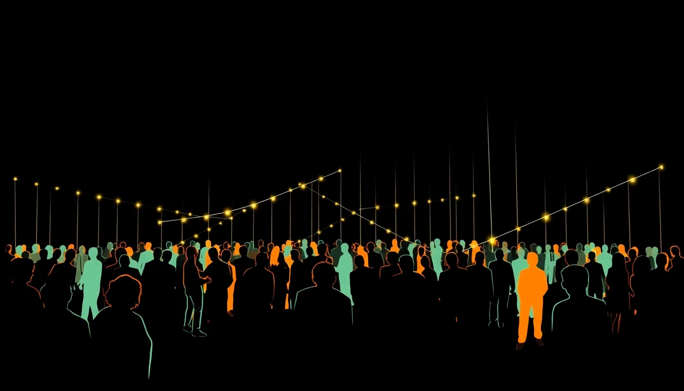 Abstract illustration in black, mint and orange, evoking How community gatherings in the Nordics are becoming global hubs for builders.