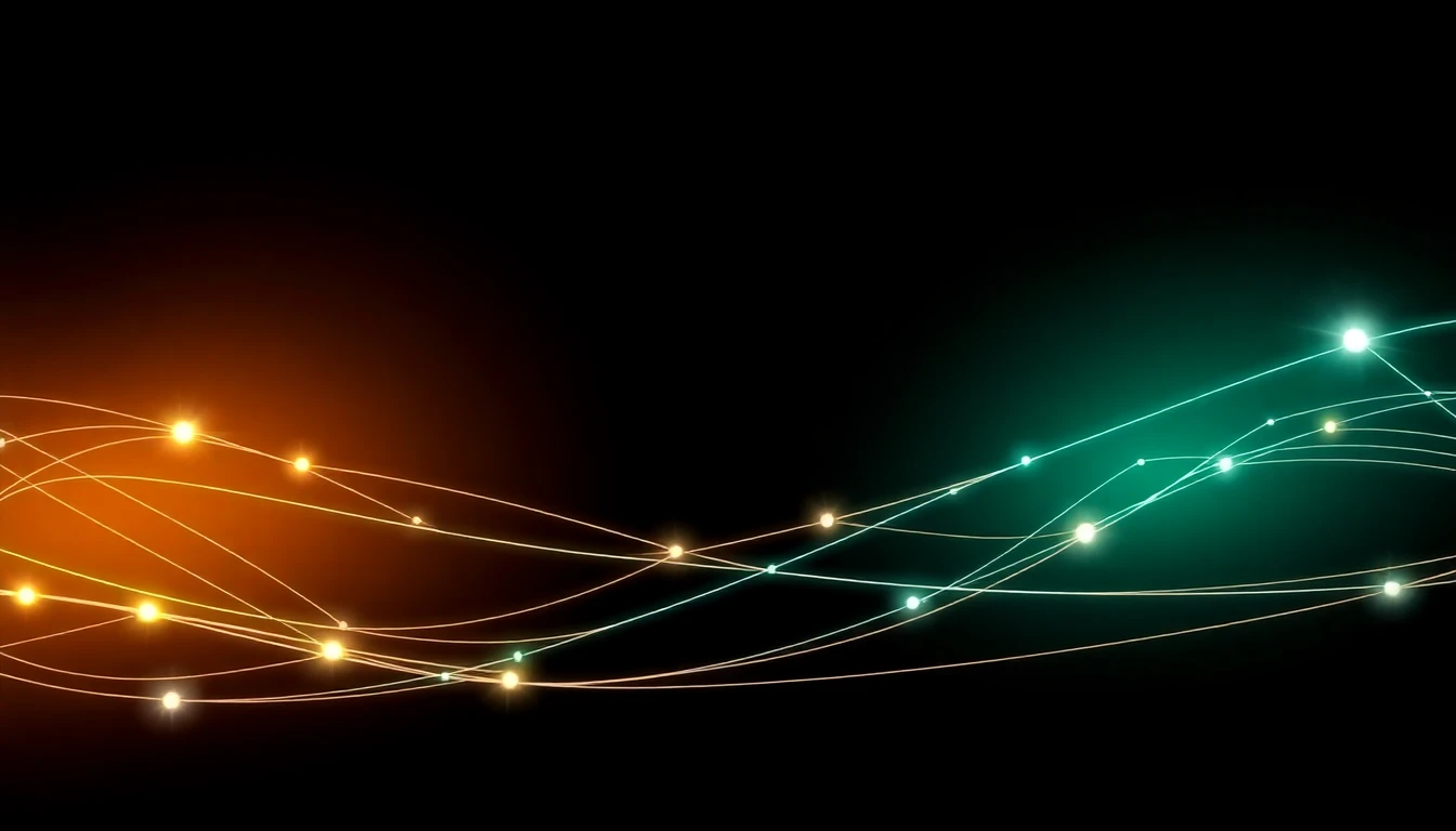 Abstract illustration in black, mint and orange, evoking How global events are rewiring Nordic community hubs in real time.