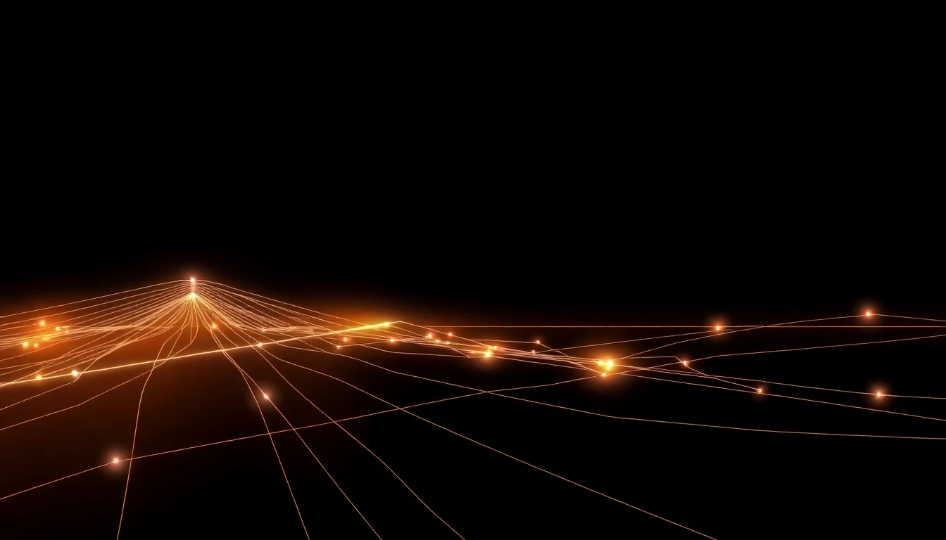 Abstract illustration in black, mint and orange, evoking Fossefall s launch and the race for AI-ready power infrastructure in Scandinavia.