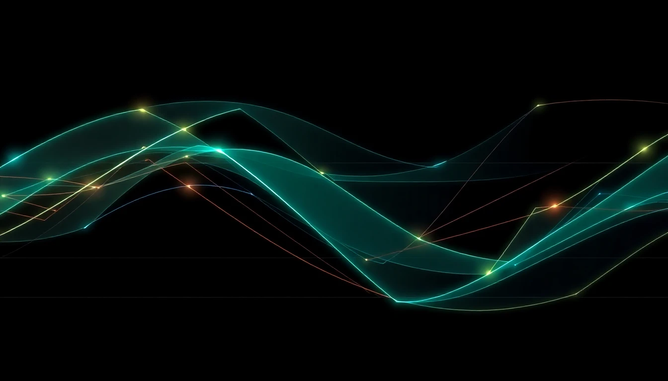 Abstract illustration in black, mint and orange, evoking How AI-driven power control is reshaping GPU deployment in the Nordics.