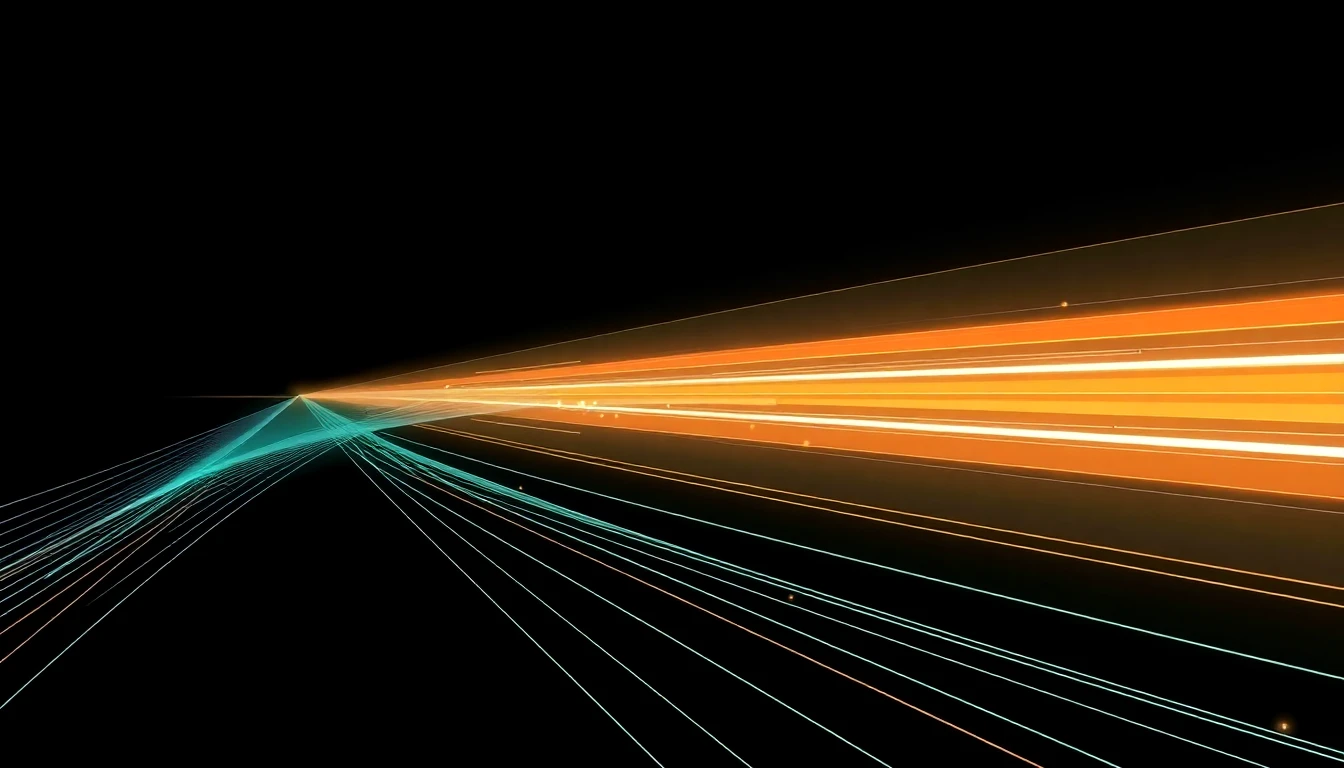 Abstract illustration in black, mint and orange, evoking GPU deployment and AI infrastructure in the Nordics.