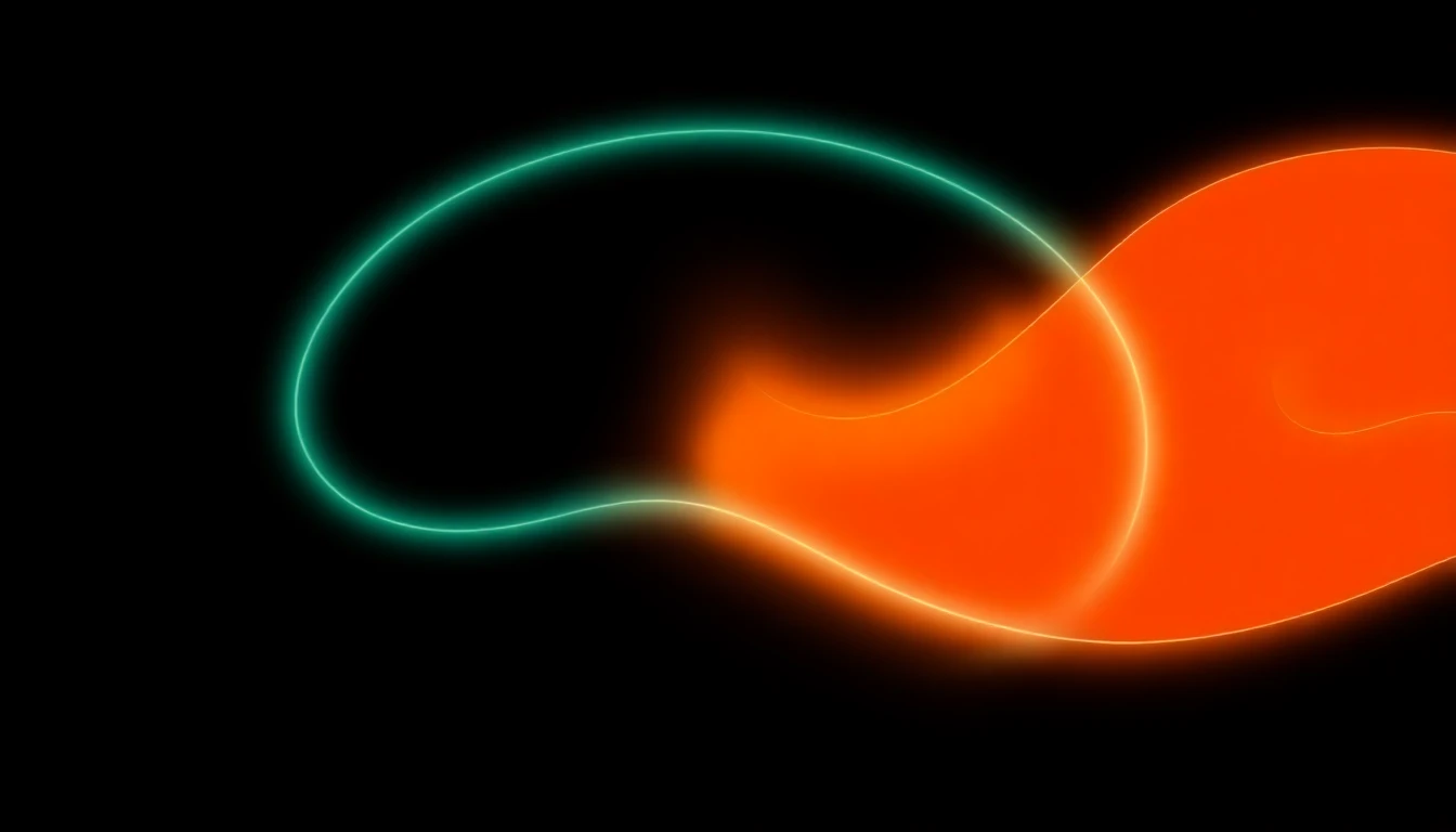 Abstract illustration in black, mint and orange, evoking How Nordic startups build unicorns on half the capital of US peers.