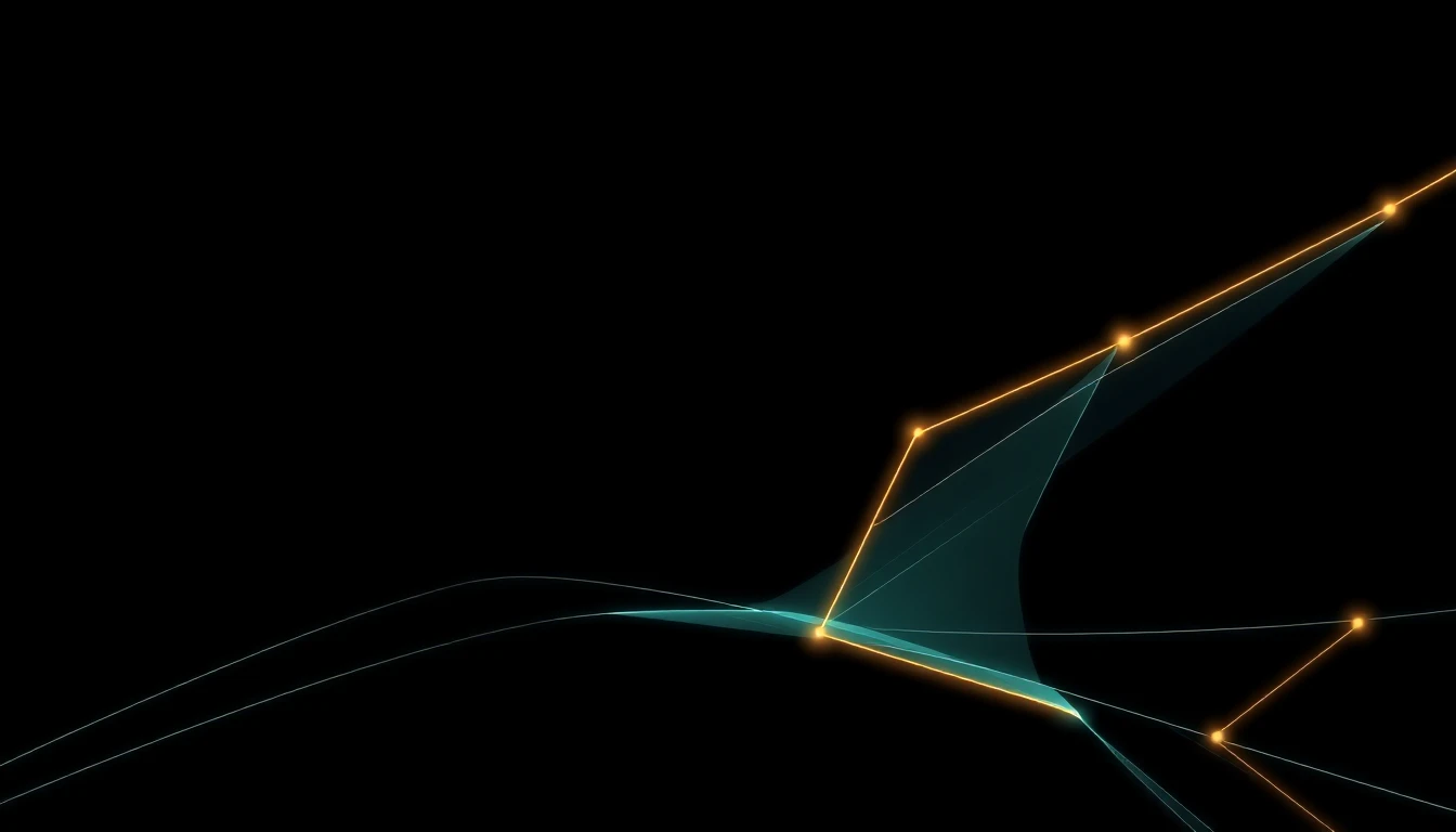 Abstract illustration in black, mint and orange, evoking GPU infrastructure and deployment in Europe.