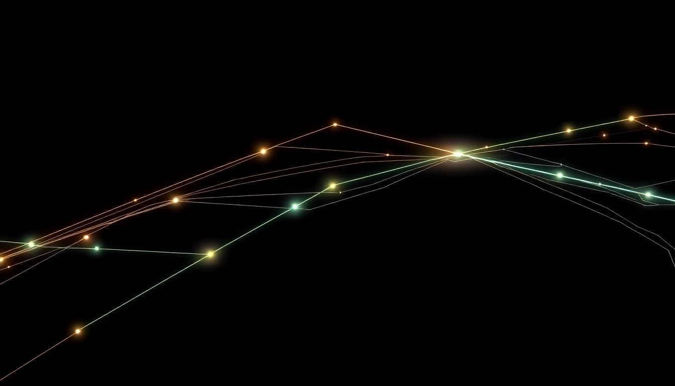 Abstract illustration in black, mint and orange, evoking AI compute capacity landing in Norway and Sweden at scale.