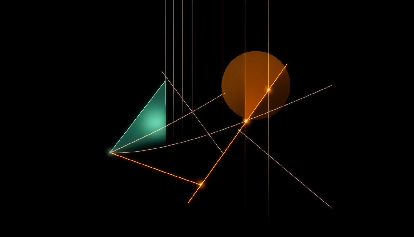 Abstract illustration in black, mint and orange, evoking How the human layer is rewriting the rules of tech in the Nordics.