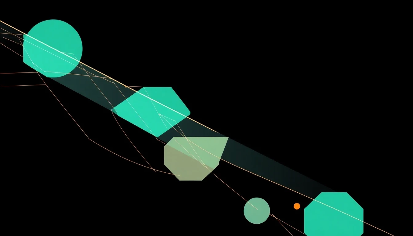 Abstract illustration in black, mint and orange, evoking How regional partnerships and shopper behavior are rewiring go-to-market in 2026.