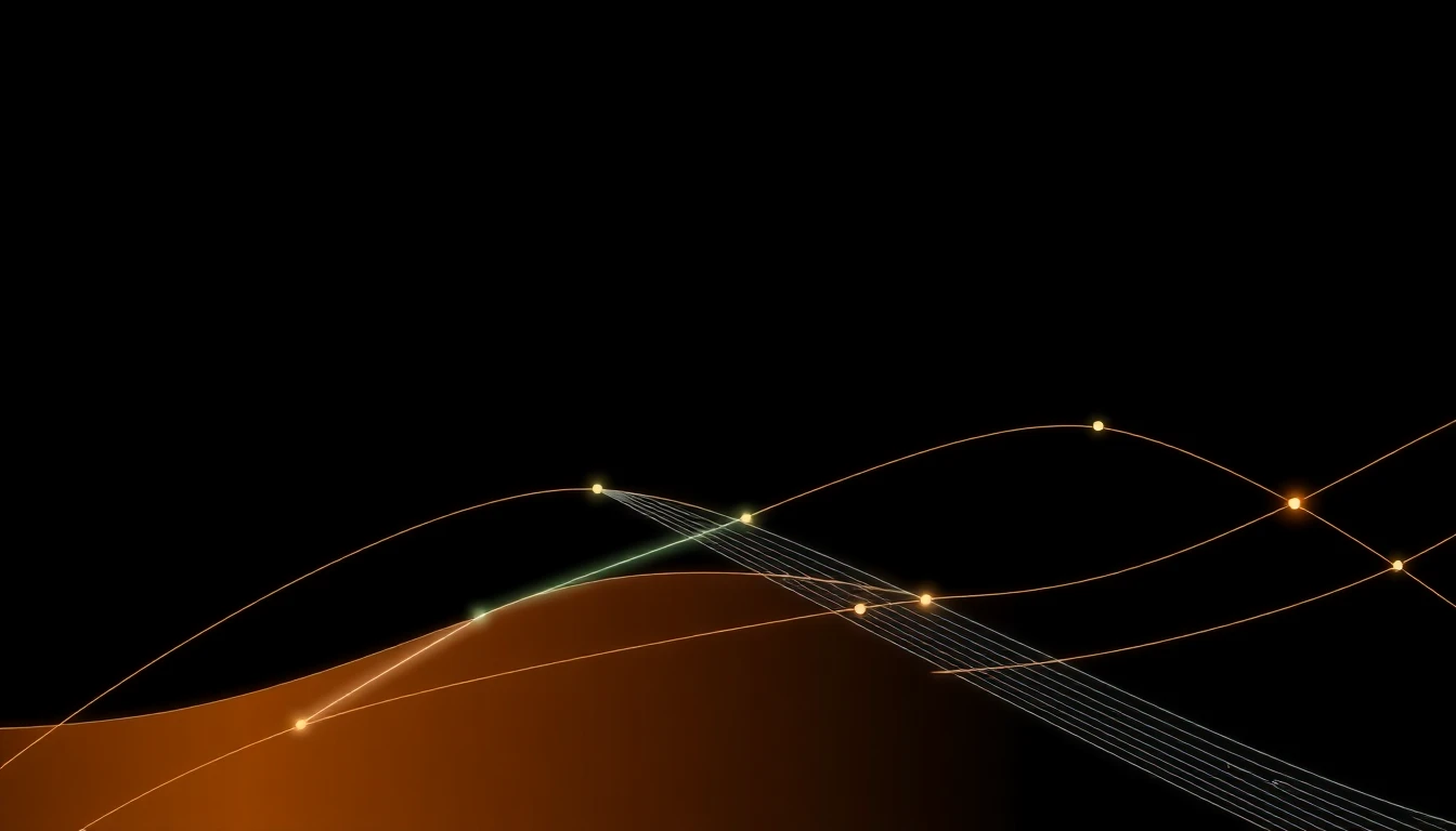 Abstract illustration in black, mint and orange, evoking How tech cooperation and regional travel shape the next human layer in the Nordi.