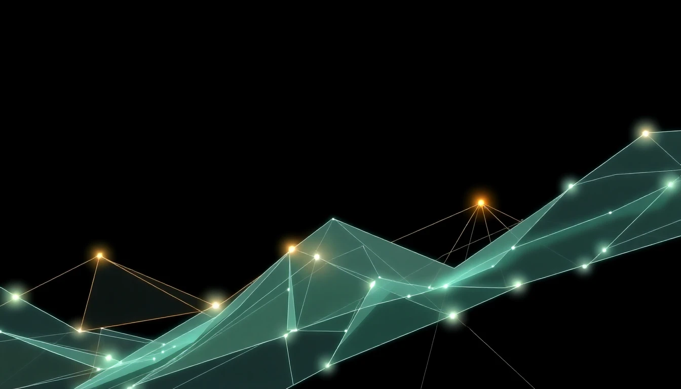 Abstract illustration in black, mint and orange, evoking AI infrastructure expansion in the Nordics who is building what, where, and why.