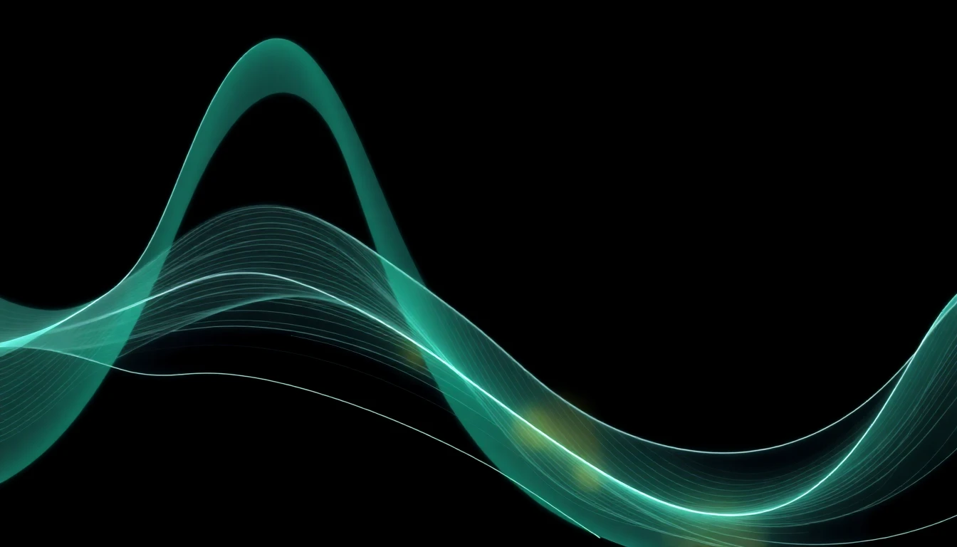Abstract illustration in black, mint and orange, evoking How early-stage startups in the Nordics are securing capital and traction faster.