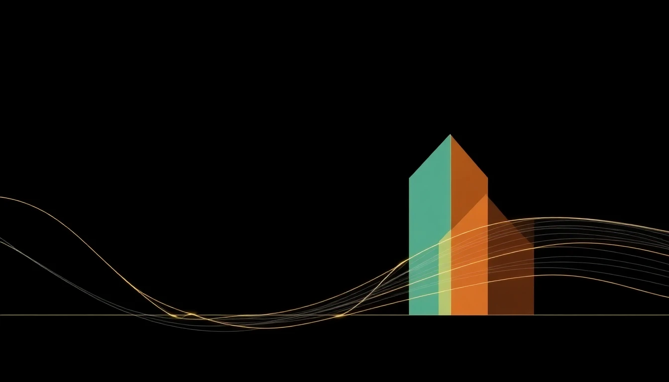 Abstract illustration in black, mint and orange, evoking How Nordic startups are raising capital and scaling production in 2026.