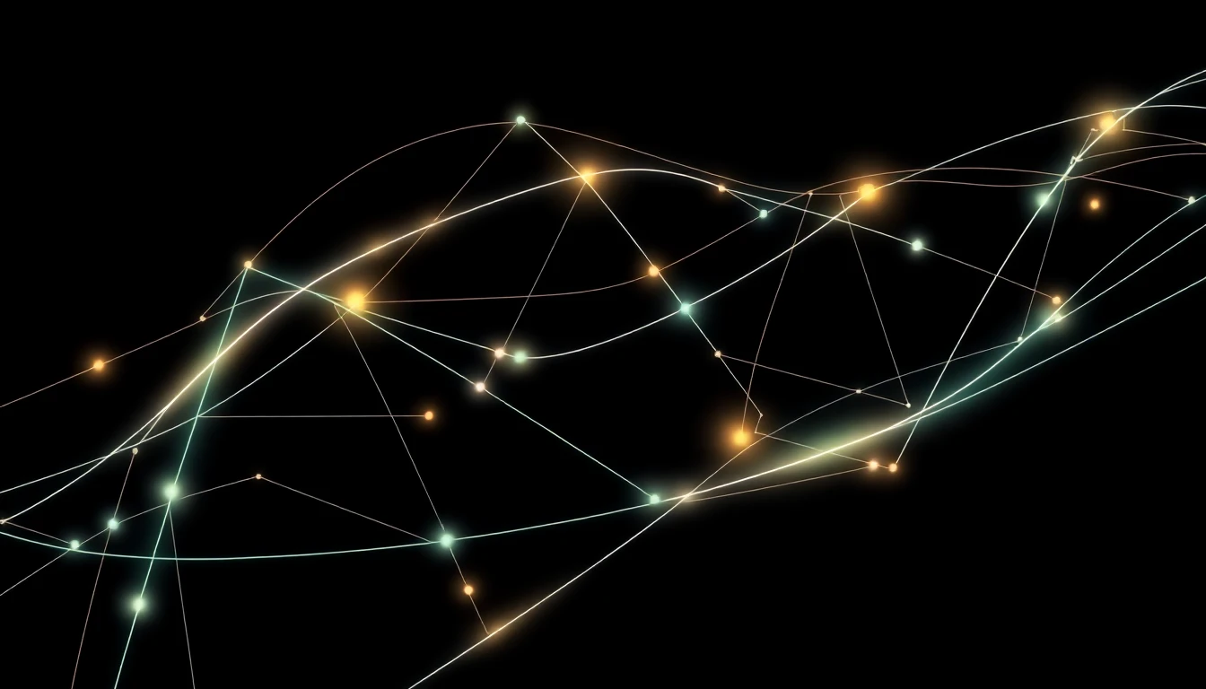 Abstract illustration in black, mint and orange, evoking How formal collaboration is hardening the research backbone of Nordic AI.