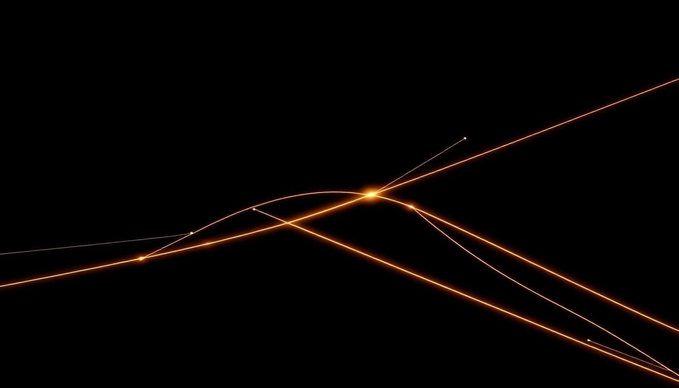 Abstract illustration in black, mint and orange, evoking Go-to-market moves in Nordic tech and infrastructure.